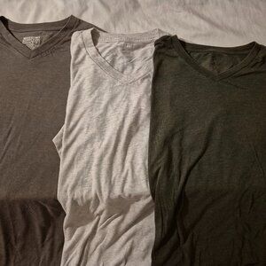 3 Brand Tees, all V's ; 100% cotton